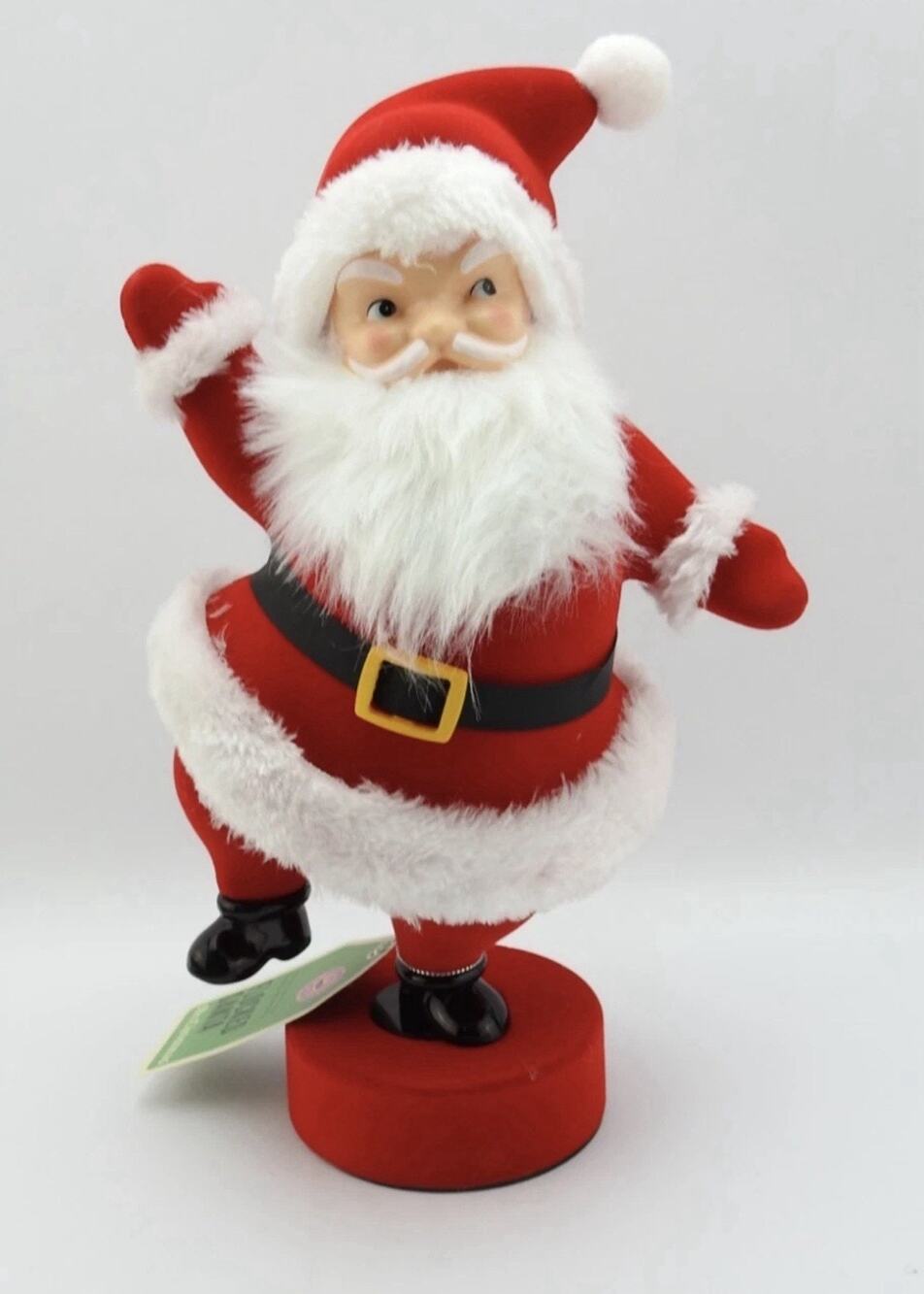 Mr. Christmas Retro Style Flocked Santa Claus Christmas Figurine NEW HTF 12”